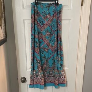 SHEIN Floral Patterned Teal Skirt